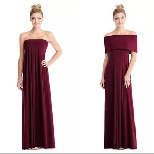 NWT. Carlos Saavedra Cabernet Loop Convertible Maxi Dress. Size XS.